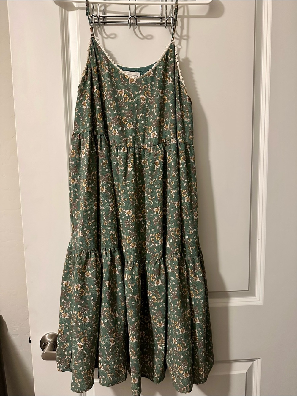 june & hudson Green Floral Tiered Sundress